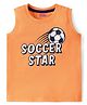 Babyhug Cotton Knit Sleeveless Soccer Graphics T-Shirt - Orange