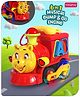 Babyhug 6 in 1 Puppy Shaped Bump & Go Loco Engine with Telephone & Shape Sorter For Toddlers and Kids|BIS Aprroved| Moving Eye & Tongue| Light & Music| Numbers & Alphabets| Storage| Time Telling - Red