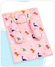 Babyhug Cotton Bedding Set Dino Print- Light Pink