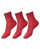 DOLLAR Pack Of 3 Solid School Socks - Maroon