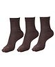 DOLLAR Pack Of 3 Solid School Socks - Brown