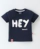 Mini Taurus Cotton Half Sleeves T-Shirt Text Print - Navy Blue