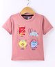 Mini Taurus Cotton Half Sleeves Animal Printed T-Shirt - Onion Pink