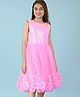 Pine Kids Sleeveless Sequins & 3D Floral Applique Detailing Party Gown - Pink