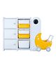 Miniture Toy Vault: Space themed Small Toy Storage Organizer for kids White And Yellow