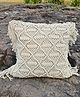 Aamivi New Born Baby Photograph Boho Macrame Cushion Cover, Handmade, Home Décor Pack of 1 Ivory/Off White
