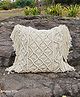 Aamivi New Born Baby Photograph Boho Macrame Cushion Cover, Handmade, Home Décor Pack of 1 Ivory/Off White