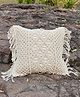Aamivi New Born Baby Photograph Boho Macrame Cushion Cover, Handmade, Home Décor Pack of 1 Ivory/Off White