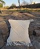 Aamivi New Born Baby Photograph Boho Macrame Cushion Cover, Handmade, Home Décor Pack of 2 Ivory/Off White