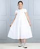 Aww Hunnie Half Sleeves Floral Embroidered Dress - White
