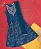 Akkriti by Pantaloons Sleeveless Floral Embroidered & Foil Printed Lehenga Set  - Blue