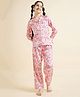 Cherry & Jerry Full Sleeves Bunny Printed Night Suit Set - Pink