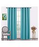 JARS Collections  Super Satin Solid Blackout Window Curtains With Metal Grommet Pack of 2 - Aqua