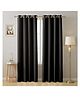JARS Collections  Super Satin Solid Blackout Window Curtains With Metal Grommet Pack of 2 - Black