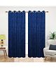 JARS Collections Velvet Semi Blackout Window Curtains With Metal Grommet Pack of 2- Blue