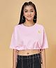 Coolsters by Pantaloons Half Sleeves Milk Pack Embroidered Tee - Pink