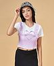 Coolsters by Pantaloons Half Sleeves Heart Printed Tee & Smocking Style Top - Purple