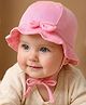 Babyoye Eco Conscious Cotton  Cap with Bow Applique - Pink