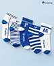 Honeyhap Premium  Cotton Bamboo Ankle Length Socks With Bio Finish Pack of 5 - Bright White & Skydiver