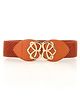 Childway Symmetrical Heart Embellished Stretchable Belt - Tan Brown