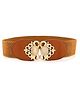 Childway Abstract Design Embellished Stretchable Belt - Tan Brown