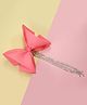 Kamule Bow Applique Stone Embellished Hair Clip - Rose Pink
