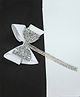 Kamule Bow Applique Sequin Embellished & Stone Detailed Hair Clip - White
