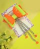 Kamule Sequin Bow Embellished Hair Clip - Orange Lime Green & Neon