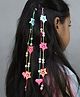 Kamule Set Of 2 Star & Beads Embellished Hair Clips - Blue Pink & Peach