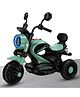Baby Super Harley Kids Three Wheel Battery Operated Ride on Bike with Music & Lights - Green| Pre-loaded Music with USB & AUX| Easy to Assemble| Comfortable Seat| Easy to Operate