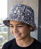 Pine Kids Bucket Hat with African Print - Black