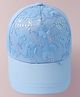 Pine Kids Baseball Cap with Floral & Sequined Detailing - Blue
