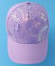 Pine Kids Baseball Cap with Floral & Sequined Detailing - Purple