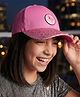 Pine Kids Baseball Shimmered Cap with Flamingo Applique - Fuchsia