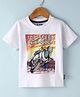 Fido Single Jersey Half Sleeves T-Shirt Graphics Print - Grey Melange