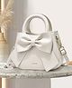 SYGA Women Bow Handheld Shoulder Bag Crossbody Fresh And Sweet Girly Style Small Bucket Bag (White)