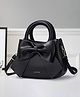 SYGA Women Bow Handheld Shoulder Bag Crossbody Fresh And Sweet Girly Style Small Bucket Bag (Black)
