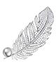 SYGA Brooch Feather Fashion Crystal Rhinestone Jewellery Pin Vintage Accessories Decoration Clothing Brooches for Bridal Women Girl - Feather Silver