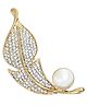 SYGA Brooch Leaf Fashion Crystal Rhinestone Jewellery Pin Vintage Accessories Decoration Clothing Brooches for Bridal Women Girl - Leaf Gold