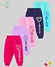 KUCHIPOO Pack Of 5 Animals & Heart  Printed Track Pants - Multi Colour