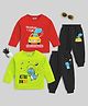 KUCHIPOO Pack Of 2 Full Sleeves Dinosaur Printed Cotton Tee With Joggers - Multi Colour