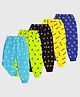 KUCHIPOO Pack Of 5 Dinosaur & Star Printed Track Pants - Multi Colour