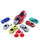 Oskart Turbocharged Racing Fun: Rapid Car Launcher with 7 Metal Master Racer Cars and One Launcher - Hot Cars Launchers Set with Free Wheels in Metal - Racing Car Launcher Set (7 in 1)