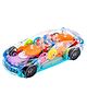Oskart 360-Degree Rotating Transparent Racing Car with Music & 3D Flashing Lights - Musical Toy for Kids
