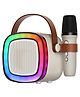 Oskart karaoke Dynamic Beats Hub BT1116: 10W RMS Bluetooth Speaker with Stereo Sound -  Wireless Microphone -  3 Voice Converters -  RGB Lights -  8-Hour Music Playback -  Universal Compatibility -  Fast Type-C Charging (Assorted Color)
