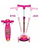 Oskart Innovative Junior Cruiser 3 Adjustable Heights Foldable Design Attractive PVC Wheels Rear Brakes Smart Kids Kick Scooter for Ages 3+ with Weight Capacity of 40 kg - Pink (Assorted Print)