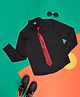 YU by Pantaloons Full Sleeves Solid Shirt With Tie - Black
