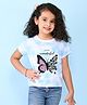 NUSYL Half Sleeves Tie Dye Effect & Butterfly Printed Tee - Blue