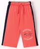 Taeko Single Jersey Knee length Bermuda With Text & Airplane Print - Red