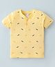 Taeko Single Jersey Half Sleeves Rocket Printed T-Shirt - Butter Yellow